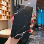 Marble Pattern IMD TPU Back Case for iPhone XS/X 5.8 inch – Black