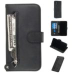 Zipper Pocket PU Leather Wallet Case for iPhone XS Max 6.5 inch – Black