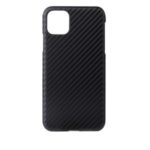 For iPhone (2019) 6.5-inch PU Leather Coated Hard PC Case Shell – Black Carbon Fiber Texture