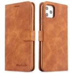 DIAOBAOLEE Leather Wallet Stand Phone Shell for iPhone (2019) 6.5-inch – Brown