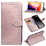 Embossed Mandala Flower Leather Wallet Case for iPhone 7/8 – Rose Gold