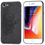 Imprint Mandala Flower Cloth Grain Leather Coated PC + TPU Hybrid Phone Shell for iPhone 7/8 4.7 inch – Black