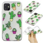 Pattern Printing Clear Soft TPU Phone Cover for iPhone (2019) 5.8-inch – Cactus
