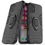 PC + TPU Combo Finger Ring Kickstand Cell Phone Cover Case for iPhone (2019) 6.1-inch – Black