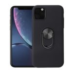 Detachable PC + TPU Hybrid Case with Finger Ring Kickstand Shell for iPhone (2019) 6.5-inch – Black