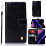 Vintage Premium PU Leather Wallet Case with Stand for Apple iPhone (2019) 5.8-inch – Black