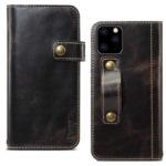 Finger Grip Holder Genuine Leather Wallet Case for iPhone (2019) 5.8-inch – Black