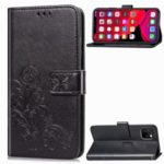 Imprint Clover Pattern Leather Wallet Case for iPhone (2019) 5.8-inch – Black