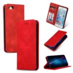 Auto-absorbed Business Style PU Leather Stand Phone Case with Card Slots for iPhone 6s / 6 – Red