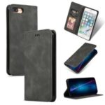 Auto-absorbed Business Style PU Leather Stand Phone Case with Card Slots for iPhone 8 Plus / 7 Plus – Black