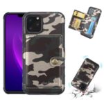 SHOUHUSHEN Camouflage Leather Coated PC TPU Combo Card Holder Case for iPhone (2019) 5.8-inch – Army Green