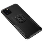 For iPhone (2019) 6.5-inch Rotatable Finger Ring Kickstand PC + TPU Phone Case Shell [Built-in Magnetic Metal Sheet] – Black