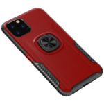 Rotatable Finger Ring Kickstand PC + TPU Phone Case Shell [Built-in Magnetic Metal Sheet] for iPhone (2019) 5.8-inch – Red