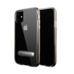 Hybrid Clear Back PC + TPU Kickstand Phone Case Cover for iPhone (2019) 6.5-inch – Gold