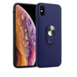 Detachable PC + TPU Phone Case with Finger Ring Kickstand for iPhone XS Max 6.5 inch – Blue