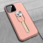 For iPhone (2019) 5.8-inch Phone Case with Magnetic Finger Ring and Strap – Rose Gold