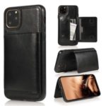 PU Leather + TPU Multiple Card Slots Phone Stand Shell for iPhone 11 Pro 5.8 inch (2019) – Black