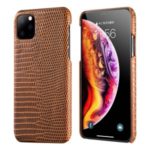 Lizard Pattern Genuine Leather + PC Phone Case for iPhone 11 6.1 inch – Brown