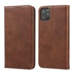 Auto-absorbed Leather Stand Phone Cover Wallet Case for iPhone 11 Pro 5.8-inch – Brown
