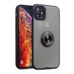 Rotatable Finger Ring Kickstand TPU + PC Hybrid Shell [Built-in Magnetic Metal Sheet] for iPhone 11 6.1 inch – Black