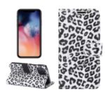 Leopard Pattern Wallet Stand Flip Leather Case for iPhone 11 Pro 5.8 inch – White