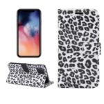 Leopard Texture Stand Leather Phone Wallet Case for iPhone 11 Pro Max 6.5 inch – White