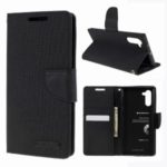 MERCURY GOOSPERY Canvas Leather Wallet Case for Samsung Galaxy Note 10 – Black