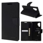 MERCURY GOOSPERY Canvas Diary Leather Mobile Phone Shell for Samsung Galaxy Note 10 Plus – Black
