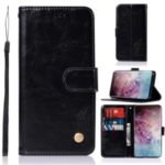 Vintage Premium PU Leather Wallet Case with Stand for Samsung Galaxy Note 10 Pro/Note 10 Plus – Black