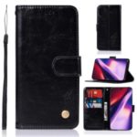 Premium Vintage Style PU Leather Wallet Phone Case for Samsung Galaxy Note 10 – Black