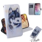 Pattern Printing Leather Wallet Stand Case for Samsung Galaxy Note 10 Pro – Black and White Wolf