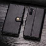 Magnetic Closure Wallet Lanyard Leather Phone Case with Stand for Samsung Galaxy Note 10 – Black