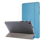 Silk Texture Tri-fold Stand Leather Case for Samsung Galaxy Tab A 8.0 (2019) – Dark Blue