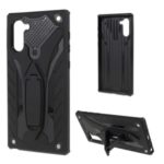 Drop Resistant Rugged PC + TPU with Kickstand Combo Protection Phone Case Back Shell for Samsung Galaxy Note 10 – Black