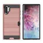 For Samsung Galaxy Note 10 Pro Card Holder Brushed PC + TPU Combo Phone Casing – Rose Gold