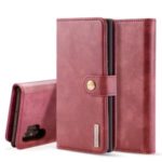 DG.MING Phone Case for Samsung Galaxy Note 10 Plus Detachable 2-in-1 Wallet Split Leather + PC Back Cover – Red
