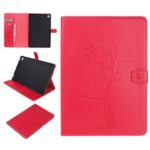 Imprint Tree and Owls PU Leather Wallet Stand Tablet Casing for Samsung Galaxy Tab S5e SM-T720 – Red