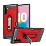 Armor Rugged PC + TPU Hybrid Phone Case with Kickstand for Samsung Galaxy Note 10 – Red
