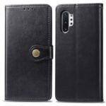 For Samsung Galaxy Note 10 Plus HAT PRINCE Litchi Skin PU Leather + TPU Wallet Phone Cover – Black