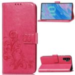 HAT PRINCE Imprinted Clover Leather Case Wallet Phone Cover for Samsung Galaxy Note 10 Plus – Rose