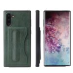 FIERRE SHANN PU Leather Card Holder Kickstand Back Shell for Samsung Galaxy Note 10 – Green