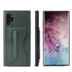 FIERRE SHANN PU Leather Card Holder Kickstand Phone Case for Samsung Galaxy Note 10 Plus – Green