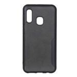 Matte Frosted Texture PU Leather Skin Plastic +TPU Hybrid Phone Cover for Samsung Galaxy A20e/A10e – Black