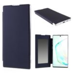Transparent Plastic Back Case + PU Leather + TPU Hybrid Phone Protective Cover Case for Samsung Galaxy Note 10 Plus / Note 10 Plus 5G – Dark Blue