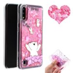 Embossed Pattern Glitter Powder Quicksand TPU Phone Case for Samsung Galaxy A10/M10 – Bear and Heart