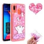 Embossed Pattern Glitter Powder Quicksand TPU Phone Case for Samsung Galaxy A20e – Bear and Heart