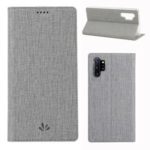 VILI DMX Cross Texture Stand Leather Card Holder Case for Samsung Galaxy Note 10 Plus – Grey