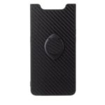 For Samsung Galaxy A90 / A80 PU Leather+TPU with Kickstand Shell – Black Carbon Fiber Texture