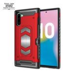 PC + TPU Combo Card Holder Phone Casing for Samsung Galaxy Note 10 – Red