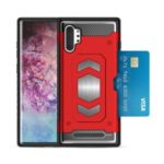 PC + TPU Hybrid Card Holder Case for Samsung Galaxy Note 10 Plus – Red